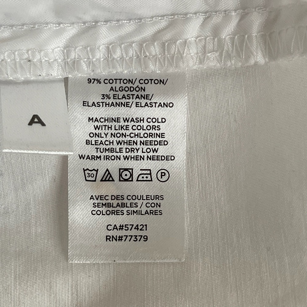 Ann Taylor Women's White Stretch Cotton Flat Front Summer Bermuda Shorts Size 16 - Picture 6 of 6